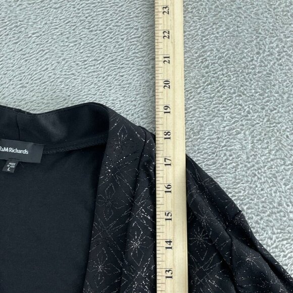 R&M Richards Womens Black Open-Front Jacket L Made In USA NWT 5665 - Picture 6 of 9